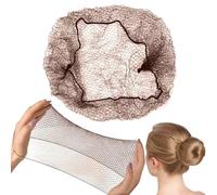 20Pcs Invisible Hair Net for Woman, 20 Inches Hair Nets for Women Buns, Invisible Elastic Edge Mesh for Hair Bun Making Ballet Dancer Kitchen Food Serive (Brown)