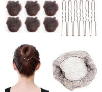 20Pcs Invisible Hair Net for Woman, Hair Nets for Women Buns, Invisible Elastic Edge Mesh and 40Pcs U Shaped Pins Set for Women Girls Ballet Dance