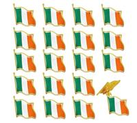 20Pcs Ireland Flag Lapel Pin Irish Flag Alloy Pin Badge Metal Enamel Brooch Ireland Pins for Jacket Suit Backpack Hat Clothes Collector Traveller Souvenir St. Patrick's Day Festive Accessories