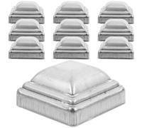 20pcs Iron Square Fence Post Cap Replacement for Guardrail Railing | Silver Finish, Easy Install Fit, Sun Dust Stain Protection, Wind Resistant Grip for Posts