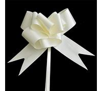 20pcs Ivory 30mm/3cm Large Ribbon Pull Bows for Party Wall, Gift Wraps, Christmas Trees, Wedding, Birthday Hampers Decoration Florist Pullbows