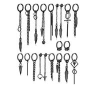 20Pcs Japanese Korean Internet Celebrity Street Retro Hinged Hoop Earrings For Creative Trendy Earrings For Wom