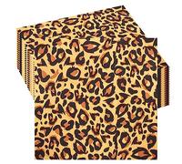 20Pcs Jungle Safari Animal Party Leopard Print Paper Napkins,Jungle Animal Party Paper Serviettes,Jungle Theme Party Tableware Decorations Set for Kids Jungle Safari Reptile Party Table Supplies