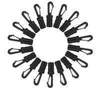 20pcs Kayak Elastic Rope Hook for Dock Lines and Marina Docking | Black Plastic, Lightweight Shock Absorption, Mounting Accessories Included, for Sailors and Paddle Sport Enthusiasts