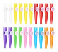 20Pcs Kazoos Multipack, Kazoo Instrument, Plastic Card Flute Accompaniment Toy, Suitable for Gifts, Prizes, Music Beginners(White, Yellow, Red, Purple, Green, Pink, Sky Blue, Orange)