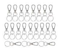 20Pcs Key Chain Clip Hook Swivel Lanyard Snap Keychain Ring, Zinc Alloy Durable Rust - Proof Clips with D - Ring for Wallets Handbags Backpacks DIY Accessories (47mm Long Rotating Shrimp Buckle with