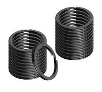 20pcs Keyrings, 25mm Stainless Steel Key Ring Hoop, Black Flat Split Keyring Rings for All Kinds of Keys, DIY, and Crafts