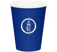 20pcs King Charles III Blue Paper Cups 9oz King's Coronation UK British Royal Party Supplies Tableware Decorations Souvenir