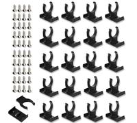 20Pcs Kitchen Plinth Clips, Kick Board Plinth Clips, Kitchen Kickboard Clip with 40 Screws, Durable Kickboard Fixing Clip for Secure Cabinet and Skirting Board Installation, Easy to Install (Black)