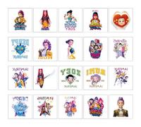 20PCS Kpop Tattoos Stickers, Waterproof Vinyl Fake Temporary K Pop Tattoos, Long Lasting Demon Hunter Tattoos for Kids Adults Birthday Cosplay Decorations, 5×5cm (Colour B)