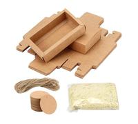 20Pcs Kraft Paper Drawer Box Set, Kraft Paper Gift Box with Blank Tags, Mini Cardboard Present Boxes, Present Packaging Boxes for Party Business Jewelry Candy Wedding Supplies (with Shredded Paper)