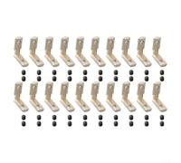 20Pcs L Brackets Heavy Duty Galvanised Steel Angle Brackets 60x60mm Right Angle Corner Support for Furniture Shelf Table Wood Fixing DIY Repair