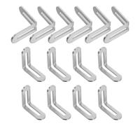 20pcs L Shaped Furniture Connector Bracket 48mm Adjustable | Slotted Right Angle Design, Flexible Reinforcement for Tables, Legs, Workshop Benches, Polished Silver Finish