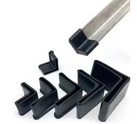 20Pcs L Shaped Rubber Angle Iron Caps, Furniture Rubber Leg Covers, Furniture Angle Iron Foot Pads, Black (1.57" x 1.57" / 40mm x 40mm)