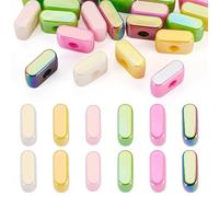 20Pcs Large Acrylic Letter Beads, Big Iridescent Letter Alphabet Beads, 3D Acrylic Letter Slide Bead Colorful Large Hole European Bead for Bracelet Necklace Name ID Craft