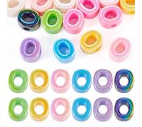 20Pcs Large Acrylic Letter Beads, Big Iridescent Letter Alphabet Beads, 3D Acrylic Letter Slide Bead Colorful Large Hole European Bead for Jewelry Making Name ID Craft