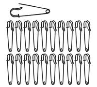 20Pcs Large Safety Pins 75mm /3 Inch Heavy Duty Extra Large Black Pin Stainless Steel for Blankets Jewelry Clothes Giant Safetypin Fixed Blankets Shawl Thick Fabric Leather Crafts Canvas Brooch Making