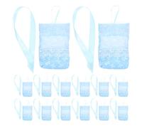 20pcs Lavender Sachet Bags Empty Polyester Gift Bags for Home Use | Sky-blue Bow Detail, Suited to Herbs and Lavender, Spacious Storage, Decorative Floral Pouch for Wardrobe Scent Use