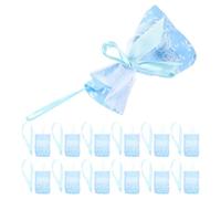 20pcs Lavender Sachet Bags Empty Refillable Polyester Gift Pouches | Drawers, Closets and Car Use, Sky Blue Bow Detail, Charming Floral Style