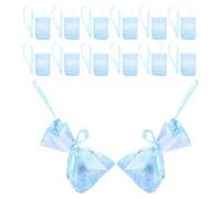 20pcs Lavender Sachet Bags for Drawers and Closets, Polyester Pouch | Sky Blue Bow Detail, Empty Filling Design, Wedding Favor Use, Home Fragrance Storage for Herbs and Goodies