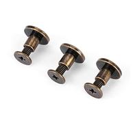 20pcs Leather Craft Rivets, Flat Head Copper Brass Screws Nuts Nails Rivets Leather Cap Accessory Metal Studs Kit for DIY, Bag Decoration, Shoes Repairs(6.5mm)