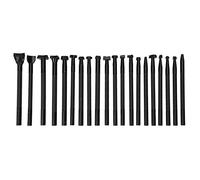 20Pcs Leather Stamping Punch Tool Set, Alloy Steel Stamping Tools for DIY Leather Craft, Saddle Making and Belt Embossing, Non - Slip Textured Handle with Flat Base for Precise
