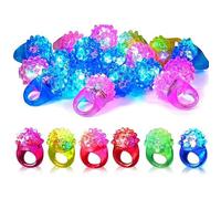 20Pcs LED Mood Rings for Kids - Soft Children Light Up Finger Rings, Flashing Kids Mood Rings, Glow in th Dark Finger Lights for Kids Teens Adults, for Birthday Halloween Christmas Home School Party