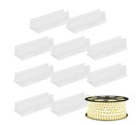 20pcs LED Strip Light Clips - 1.6cm Mounting Clips Holder | Neon LED Light Fasteners with Adhesive Backing | Waterproof Rope Cable Holders | Clear Clip Fasteners for Indoor & Outdoor Decoration