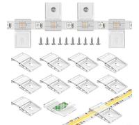 20Pcs LED Strip Light Mounting Brackets Invisible Acrylic Fasteners for 10mm Flexible Strips Screw Glue Fit IP30 IP65 IP67