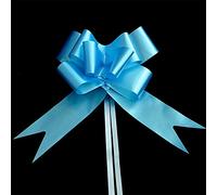 20pcs Light Blue 50mm/5cm Large Ribbon Pull Bows for Party Wall, Gift Wraps, Christmas Trees, Wedding, Birthday Hampers Decoration Florist Pullbows