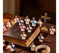 20pcs Little Jesus Figures 10 Colors Mini Jesus Loves You Figures to Hide and Seek Tiny Pocket Jesus Figurines for Sunday School Baptism Gifts Easter Egg Stuffers