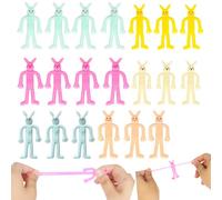 20Pcs Little Rabbit Stretchy for Kids Easter Party Bag Fillers,Bunny Stretchies Sensory Fidget Birthday Toy Strechy Rabbit Classroom Gifts Lucky Dip Prize Toys Childrens Party Bag Filler(Random Color)
