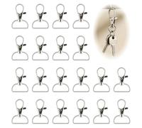 20PCS Lobster Clasps Swivel Trigger Snap Hooks,Small Metal Clips & Climbing Carabiner Style Key Ring Hoop,Double-Anti-Misopening Locking Design for Keys, Gear, Outdoor EDC