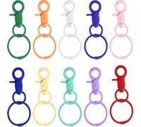 20PCS Lobster Claw Clasps Keychain Colorful Metal Lobster Clasp Swivel Trigger Clips Metal Ring Key Chain Clip Hooks with Key Rings for Bag Key Chains Connector Jewelry Making(10 Colors)