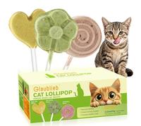 20pcs Lollipop Freeze Dried Cat Grass Treats, High Protein for Hairball Control and Healthy Coat, Cat Treats with Catgrass, Cranberry, Goat Milk Flavor