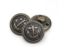 20pcs/lot 15/18/20/23/25mm Vintage Copper Metal Buttons Garment Overcoat Sewing Accessories Buttons for Clothing Crafts DIY