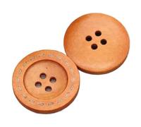 20pcs/Lot 9mm-35mm Retro Two Eyes and Four Wooden Buttons Round Button Women's Sweater Coat Clothing for Sewing, Crafting(Brass,35mm 20pieces)