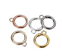 20Pcs/Lot Alloy O Ring Spring Clasps Openable Round Carabiner Keychain Bag Clips Hook Buckles Connector for DIY Jewelry Making(Mixed)
