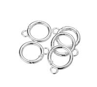 20Pcs/Lot Alloy O Ring Spring Clasps Openable Round Carabiner Keychain Bag Clips Hook Buckles Connector for DIY Jewelry Making(Silver)
