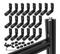 20pcs/lot Black 2020 Series L-Shape Interior Inside Corner Connector Joint Bracket with Screws for 20x20 Series Aluminum Extrusion Profile Slot 6mm