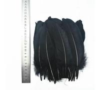 20pcs/Lot Dyed Black Feathers Rooster Goose Feathers for Jewelry Making Ostrich Pheasant Feathers for Crafts Carnaval Assesoires-15-20CM 6-8inch_a