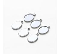 20Pcs/Lot Gold Plated Cabochon With Hole Pendant Base Blank Tray Bezel DIY Handmade Pendant Jewelry Making Findings