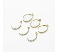 20Pcs/Lot Gold Plated Cabochon With Hole Pendant Base Blank Tray Bezel DIY Handmade Pendant Jewelry Making Findings
