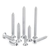 20pcs/lot M3/M4/M5 6/10/16/20/25/30/35/40/45/50/55/60mm screw 304 Stainless Steel Cross Countersunk Self Tapping Screws(50mm,M5)
