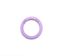 20Pcs/Lot Metal Gate O Spring Clasps Openable Round Carabiner Keychain Bag Clips Hook Connector for DIY Buckles Jewelry Making(Purple,34mm)