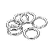 20Pcs/lot Metal O Ring Spring Clasps Openable Round Carabiner Keychain Bag Clips Hook Dog Chain Buckles Connector for DIY Jewelry(Rhodium,35x25.3x4.5mm)