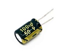 20pcs/lot P74 high frequency low impedance 50V 100UF aluminum electrolytic capacitor size 8 * 12 100UF 20% AUOQKQUT