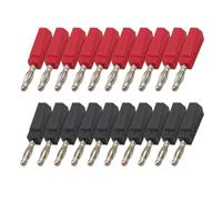 20Pcs/lot Red and Black 4mm Banana Connector Stackable Solder Type Test Plugs Banana Male Connectors Adapter