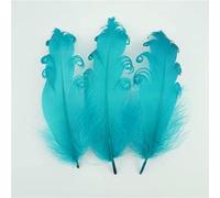 20Pcs/Lot Spiral Colorful Goose Feathers Handicraft Accessories Table Centerpieces Wedding Party Decoration DIY Jewelry Creation-Lake Blue