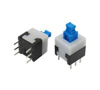 20Pcs/lot Square Button Switches 7x7x12mm 6 Pin DPDT Mini Push Button Self-locking Switch G64 Multimeter Switch 8x8MM(7x7MM,No lock)